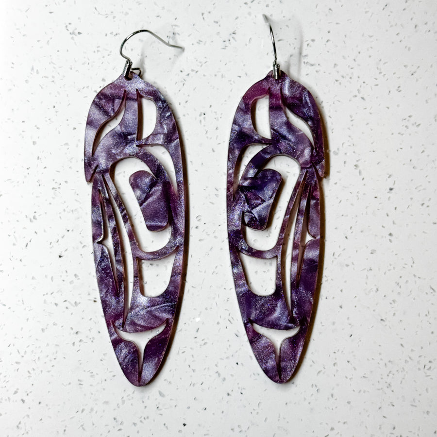 Feather Earrings - Acrylic 3"