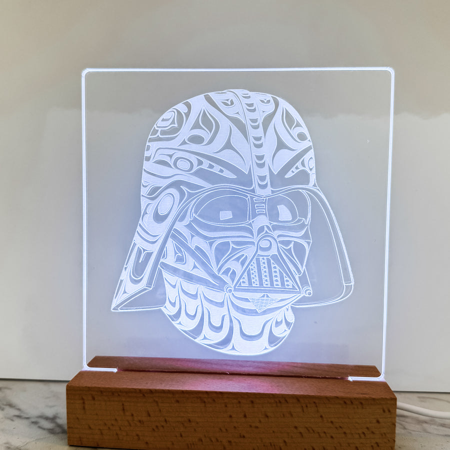 Customizable 6x7 inch LED light featuring original Northwest Coast designs, ideal as a nightlight original design by Andy Everson